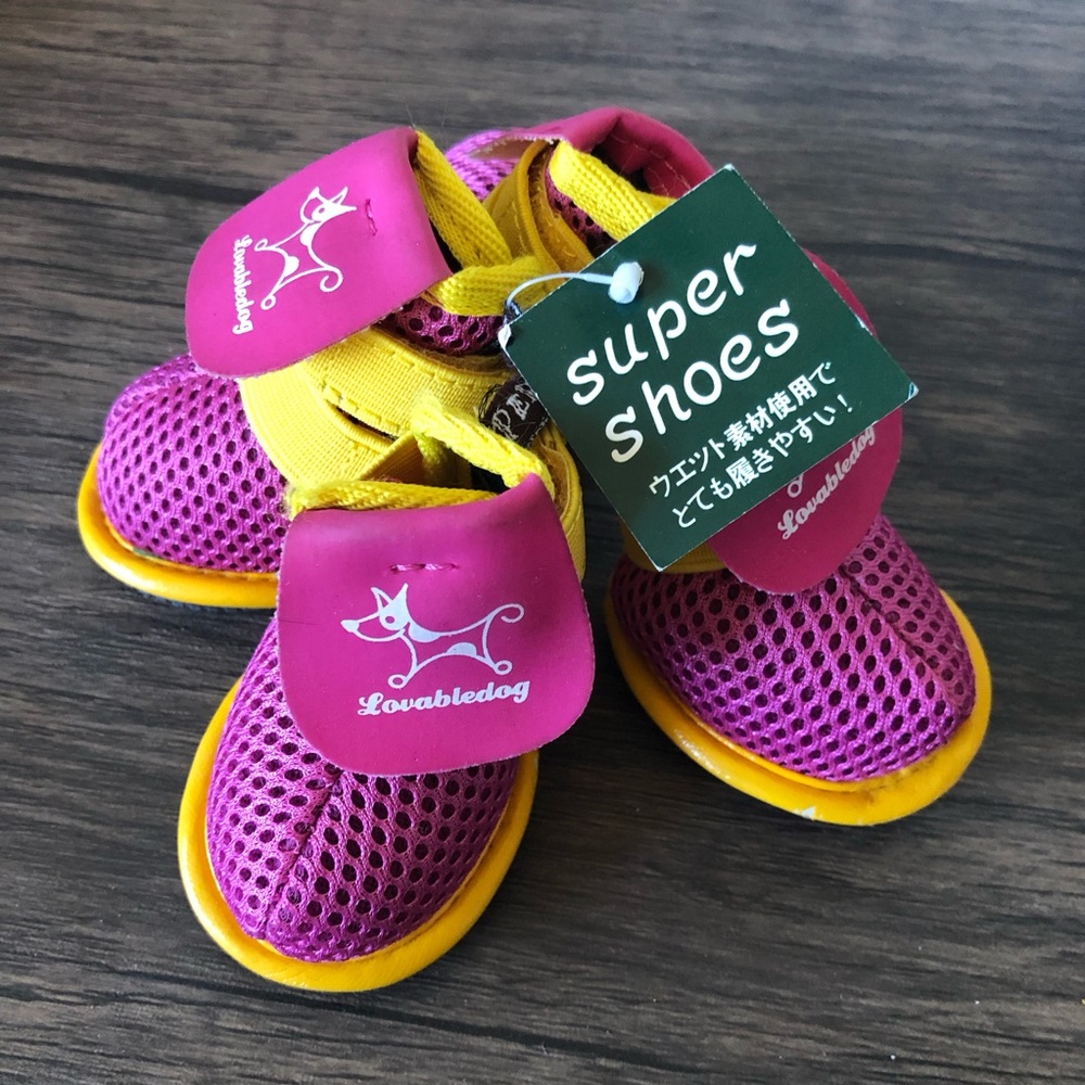 New Dog Shoes Puppy Athletic Training Sneakers Boots Pink Japan Kawaii Medium